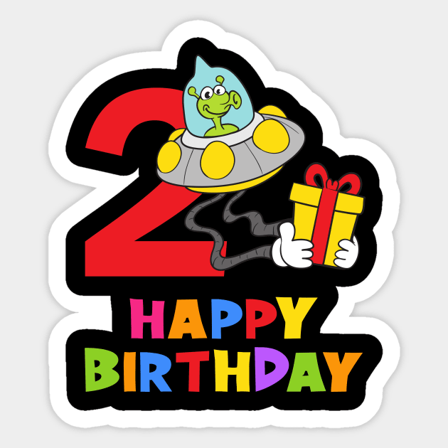 2nd Birthday Party 2 Year Old 2 Years Sticker by KidsBirthdayPartyShirts